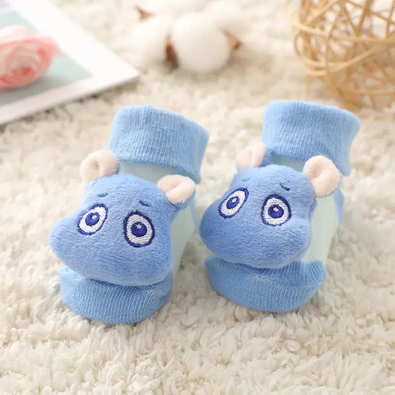 3D Cartoon Animal Baby with Bells - Non - Stop Cotton