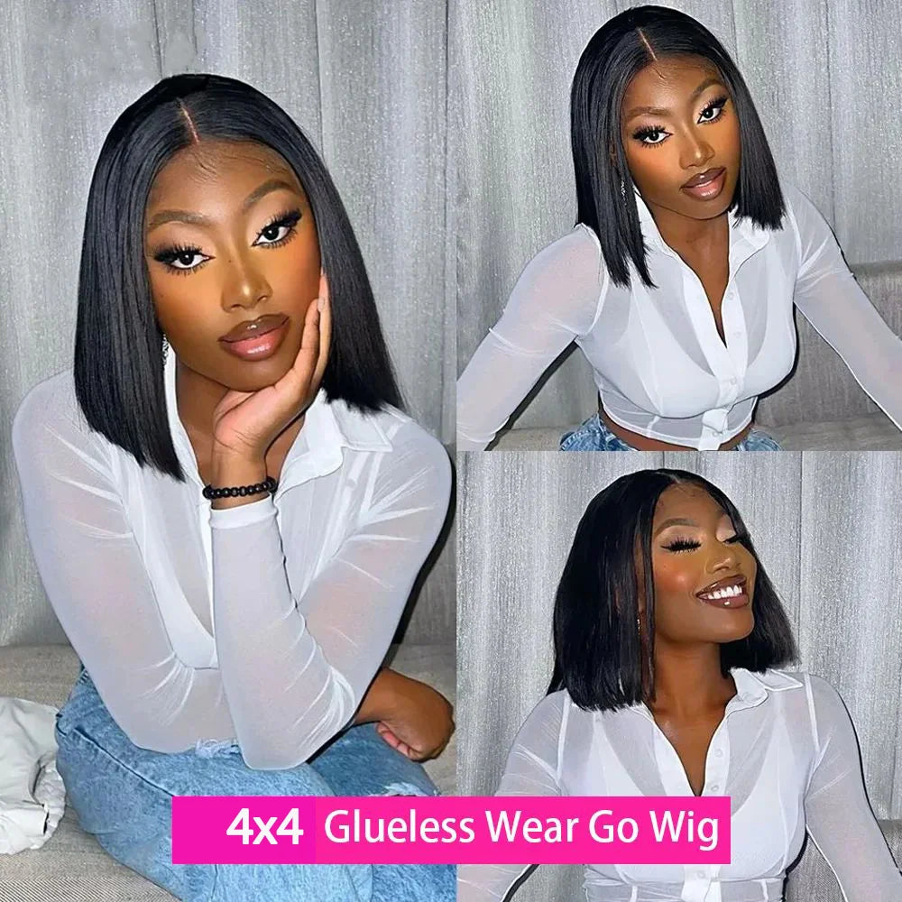 Premium Glueless Bob Wig - Wear and Go Human Hair