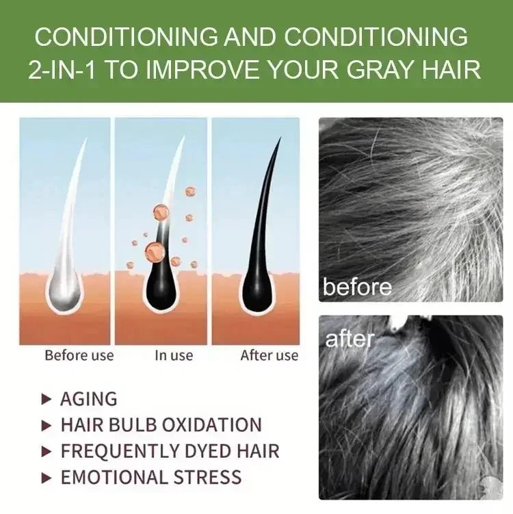 Natural Plant Hair Dye Shampoo - % Minute Gray Hair Color Treament