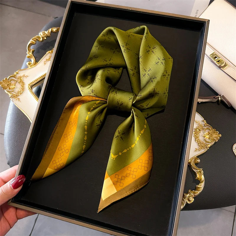 Luxury Silk Feeling Neckerchief for Women Designer Style Neck Wrap & Hair Accessory