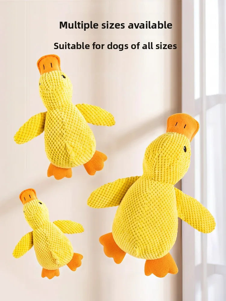 Claiming Duck Squeaky Plush Dog Toy- Soft Sleep Aid Companion Toy for Puppies & Dogs