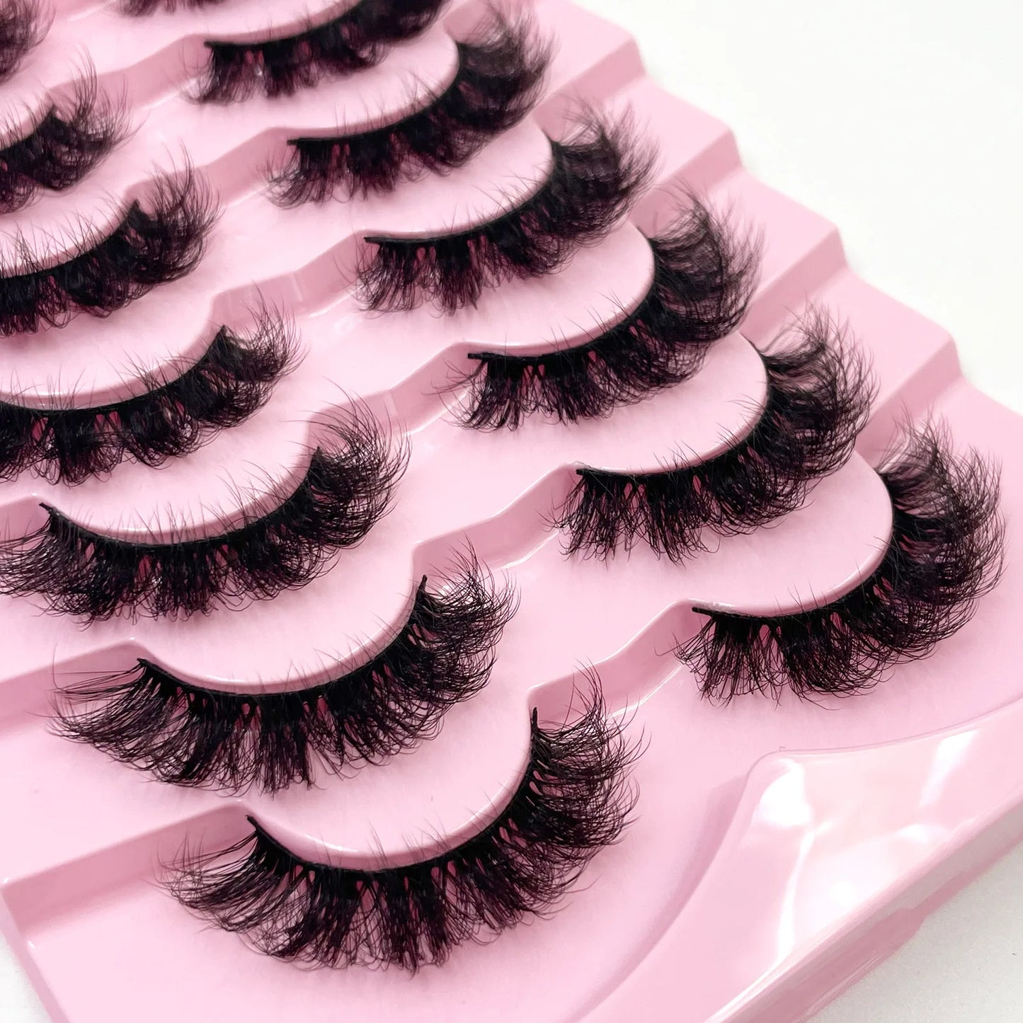 7 Pairs 3D Mink Full False Eyelashes Thick Dramatic Faux Lashes Wholesale Full Set