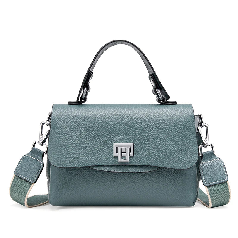 Women's Genuine Leather Top - Handle Envelop Bag - Luxury Crossbody Handbag