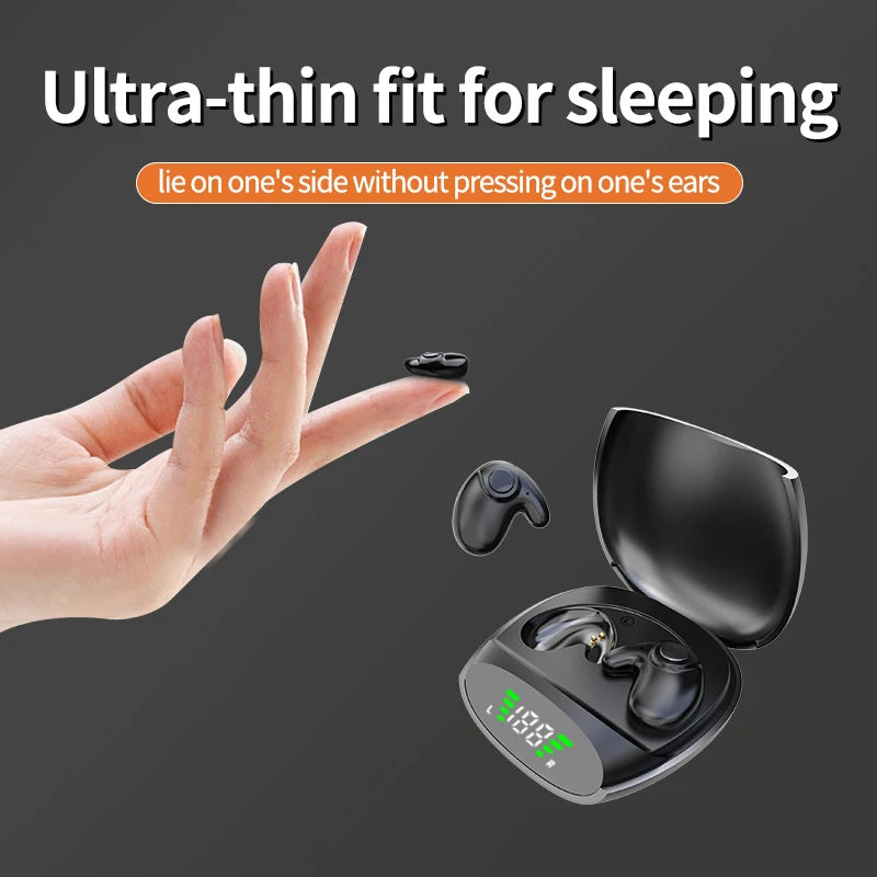 Wireless Bluetooth 5.3 Sleep & Sport Earbuds Waterproof Noise Cancelling Mini Headphones