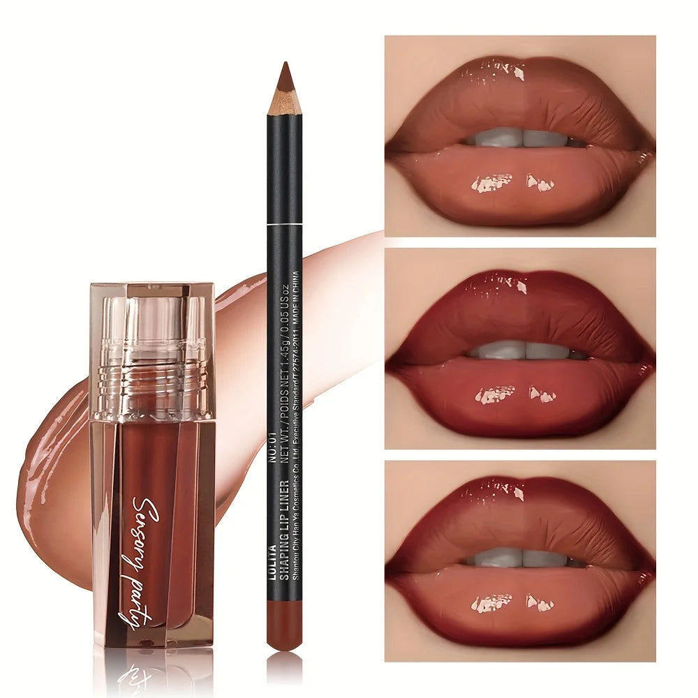 Long- Lasting Matte Lip Liner Set -Precision 3D Dewy Look in Multiple Shades