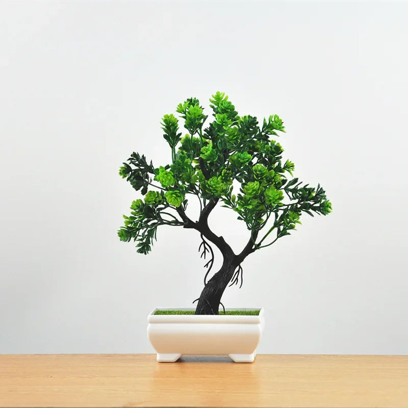 Artificial potted Bonsai Tree- Faux Green Plant for Hime, Garden & Patty Decor