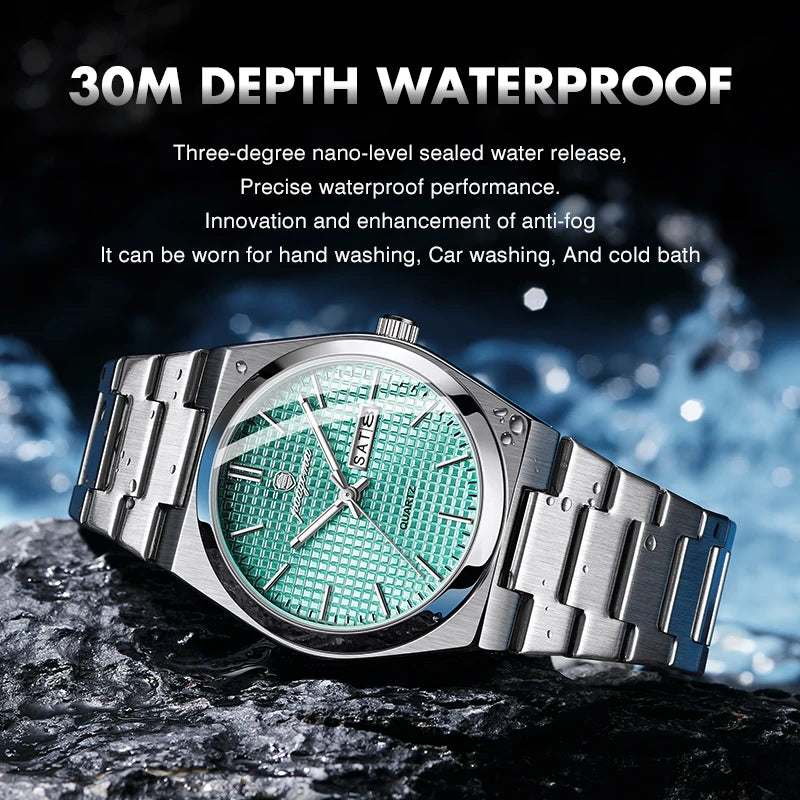 PAAZOMU Luxury Men's Chronograph Watch - Luminous, Waterproof, Dat Display