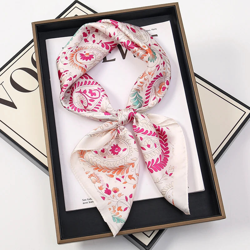 Bohemian Luxury Silk Square Scarf for Women Designer Print Shawl & Versatile Wrap