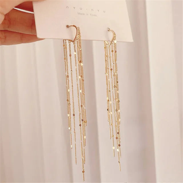 Rhinestone Tessel Drop Earrings
