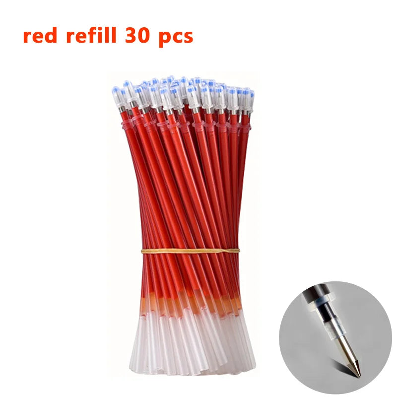 Glen Pens Set - Black Blue Red Refill Bullet Tip 0.5mm Smooth Writing Pens