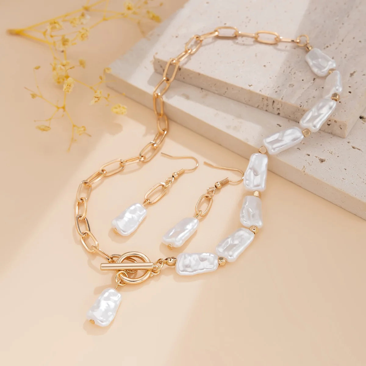 Boho Pearl Pendant Necklace Earring & Bracelet for Women