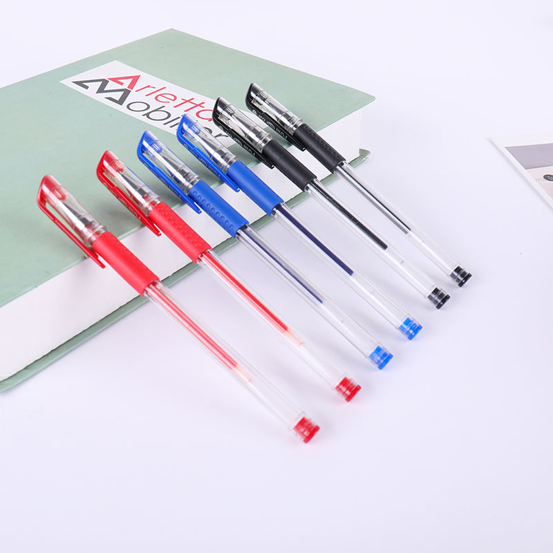 Glen Pens Set - Black Blue Red Refill Bullet Tip 0.5mm Smooth Writing Pens
