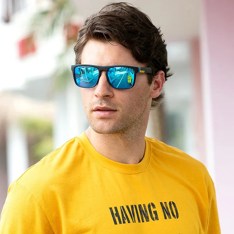 Fashion Square Polarized Sunglasses for Men- Vintage Designer UV400 Shades