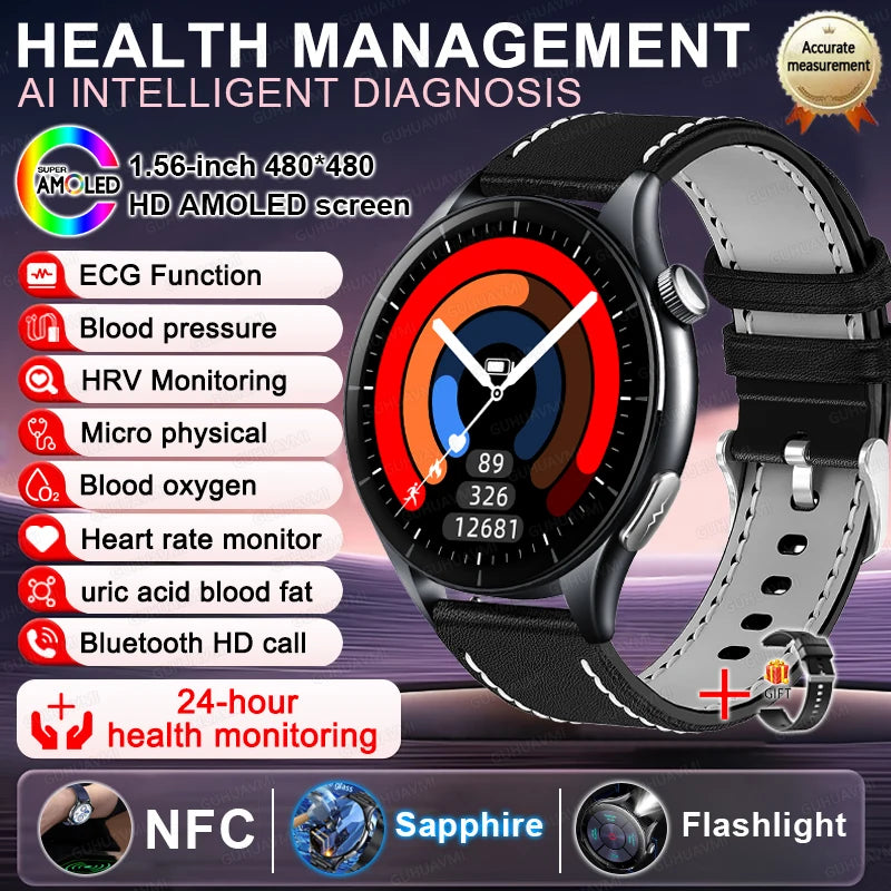 2025 Clinical Grade Laser Therapy Smartwatch - Blood Pressure Heart Rate Monitor