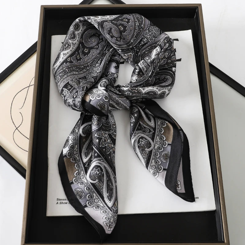 Luxury Silk Feeling Neckerchief for Women Designer Style Neck Wrap & Hair Accessory
