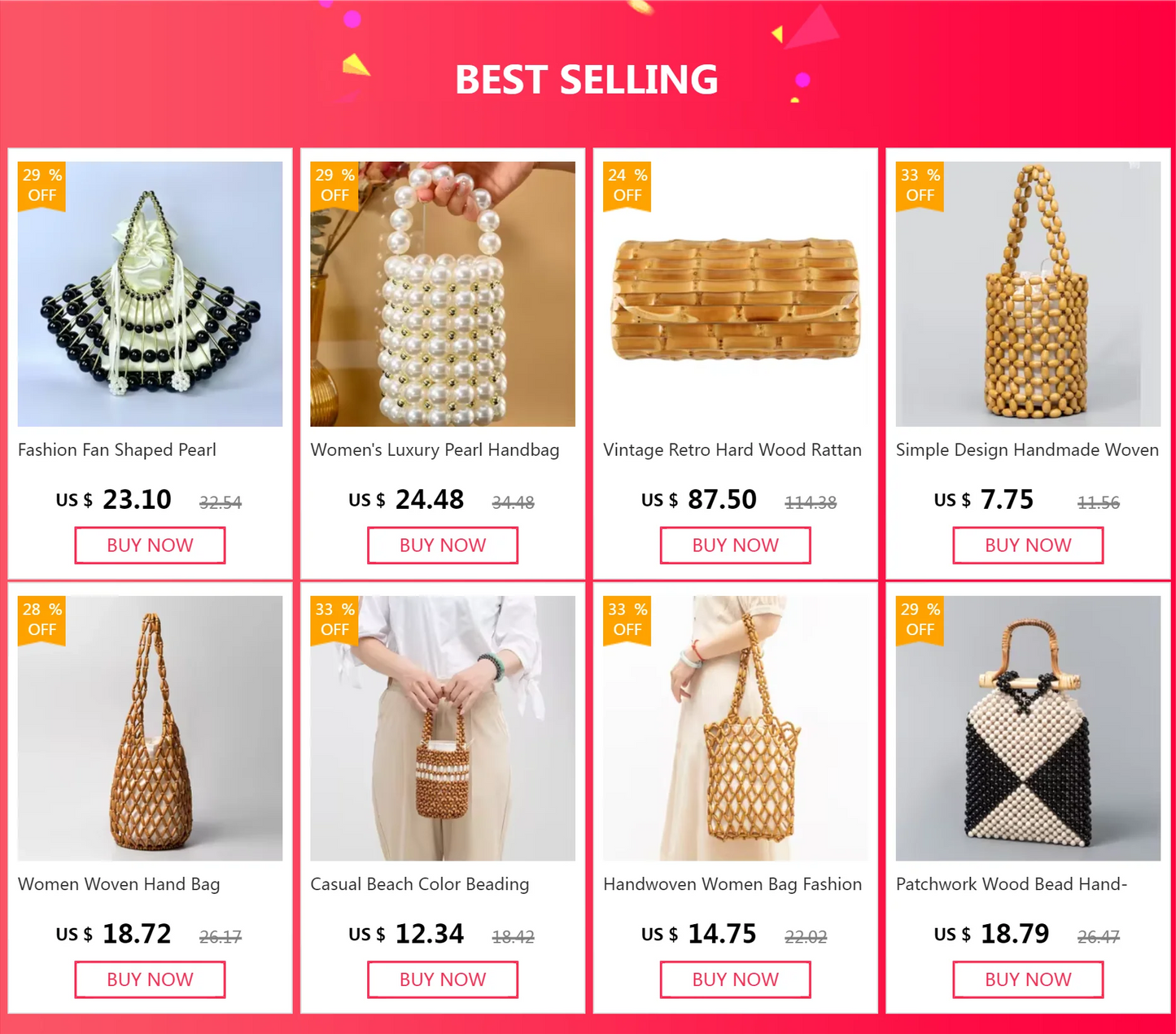 Women's Woven Bucket Bag- Hollow Out Beach Tote Shoulder Handbag