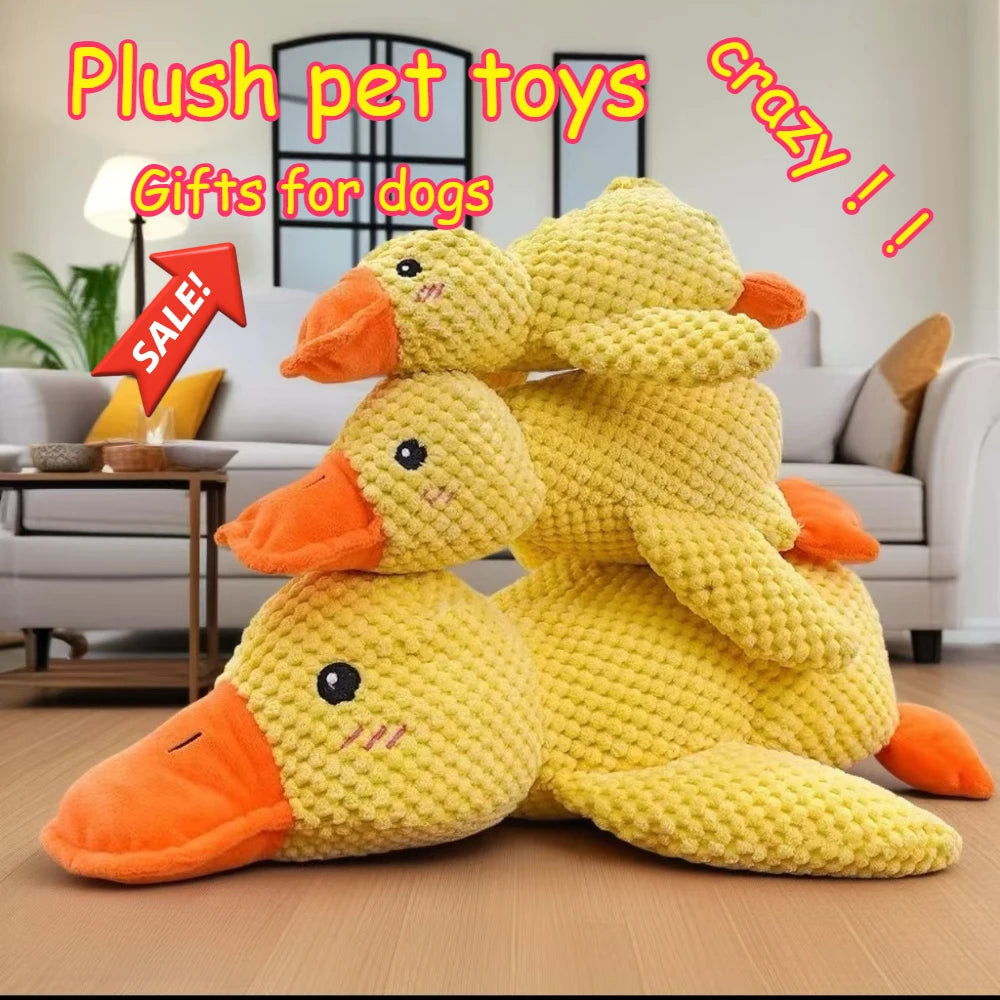 Claiming Duck Squeaky Plush Dog Toy- Soft Sleep Aid Companion Toy for Puppies & Dogs