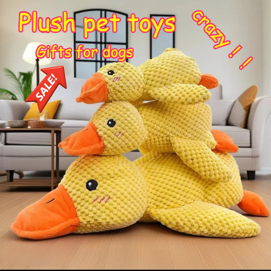 Claiming Duck Squeaky Plush Dog Toy- Soft Sleep Aid Companion Toy for Puppies & Dogs