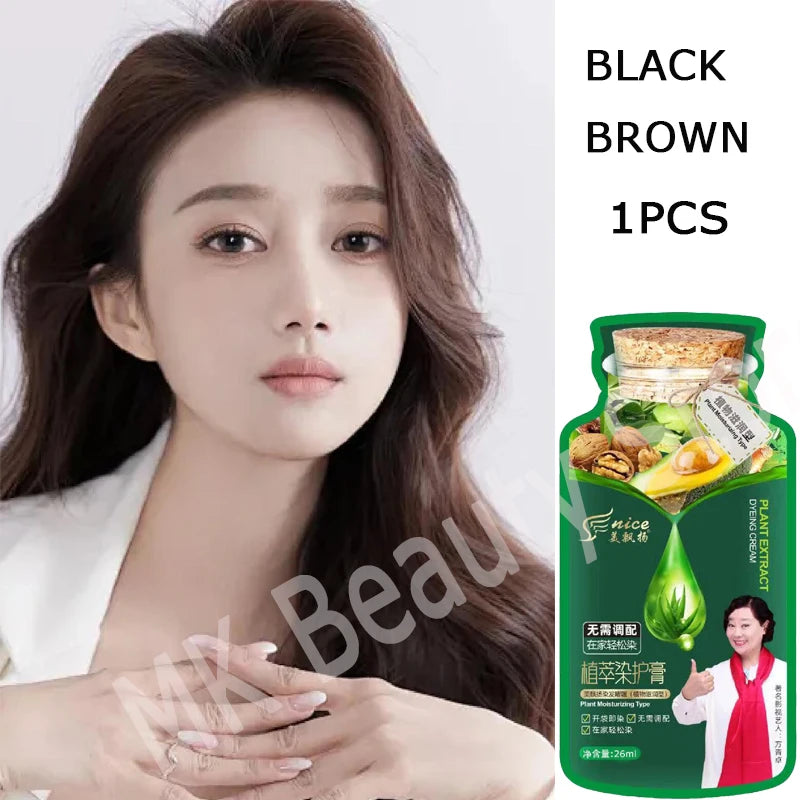 Natural Plant Hair Dye Shampoo - % Minute Gray Hair Color Treament