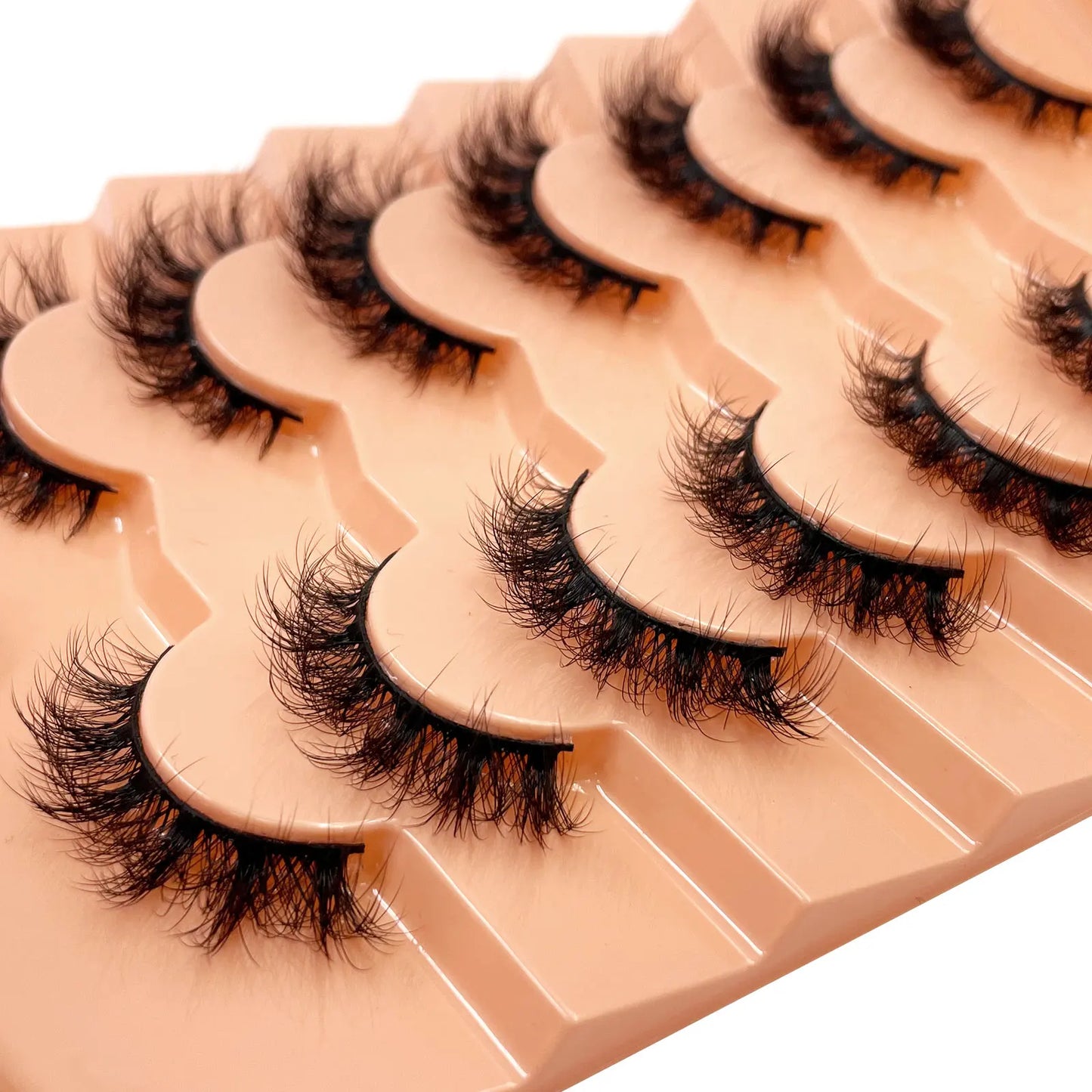 7 Pairs 3D Mink Full False Eyelashes Thick Dramatic Faux Lashes Wholesale Full Set