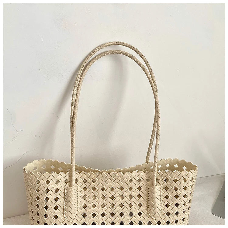 Women's Woven Shoulder Bag - Luxury Designer Tote Purse Handbag