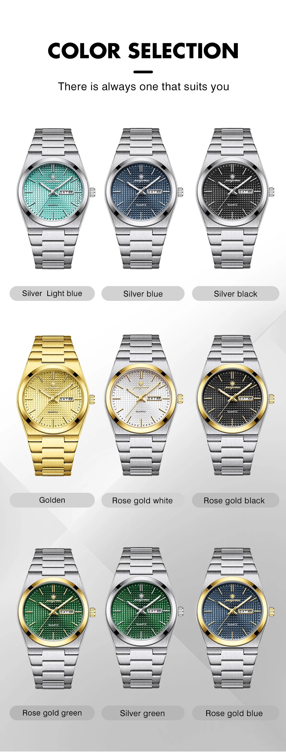 PAAZOMU Luxury Men's Chronograph Watch - Luminous, Waterproof, Dat Display