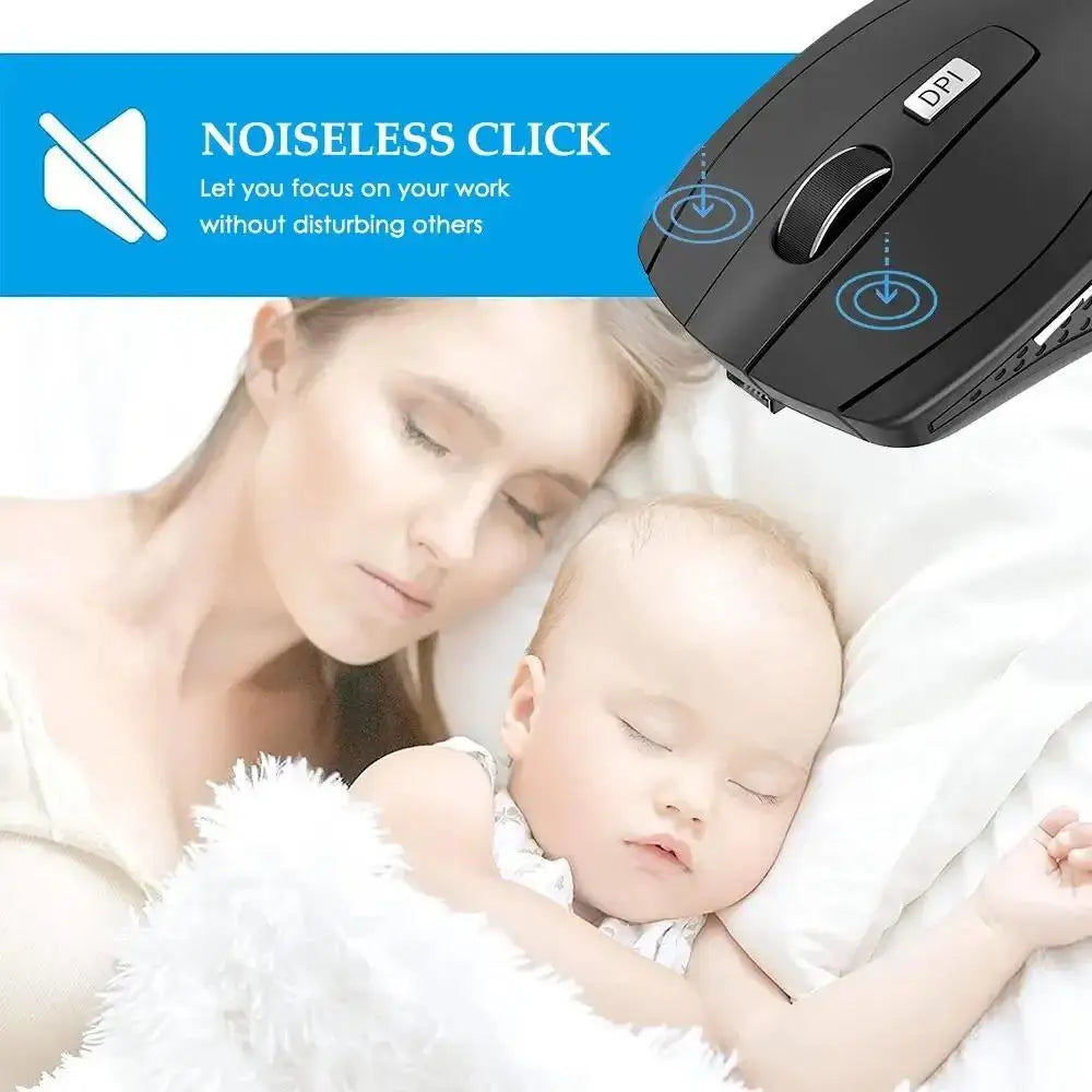 2.4G Wireless Mouse - Silent Portable Rechargeable Ergonomic Computer Mouse