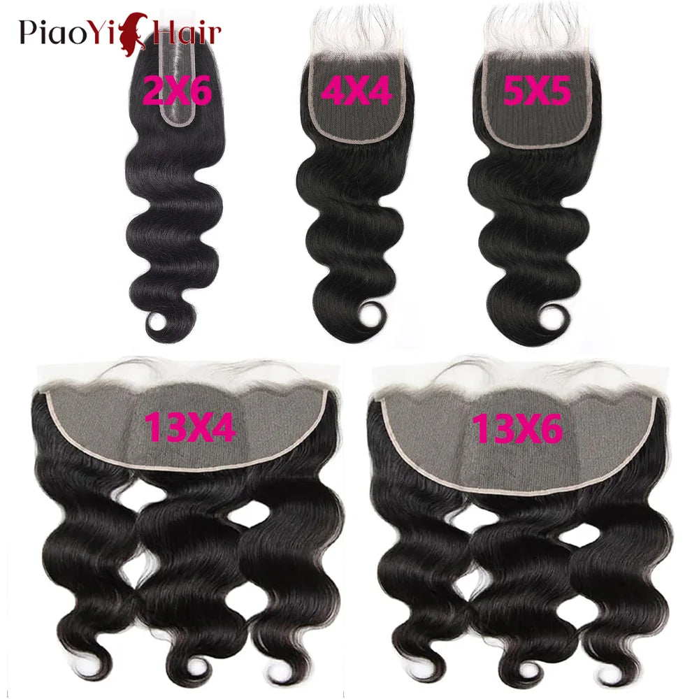Body Wave HD Lace Front & Clouser - 100% Virgin Brazilian Human Hair 4x4, 5x5, 2x6, 13x4, 13x24 Inches