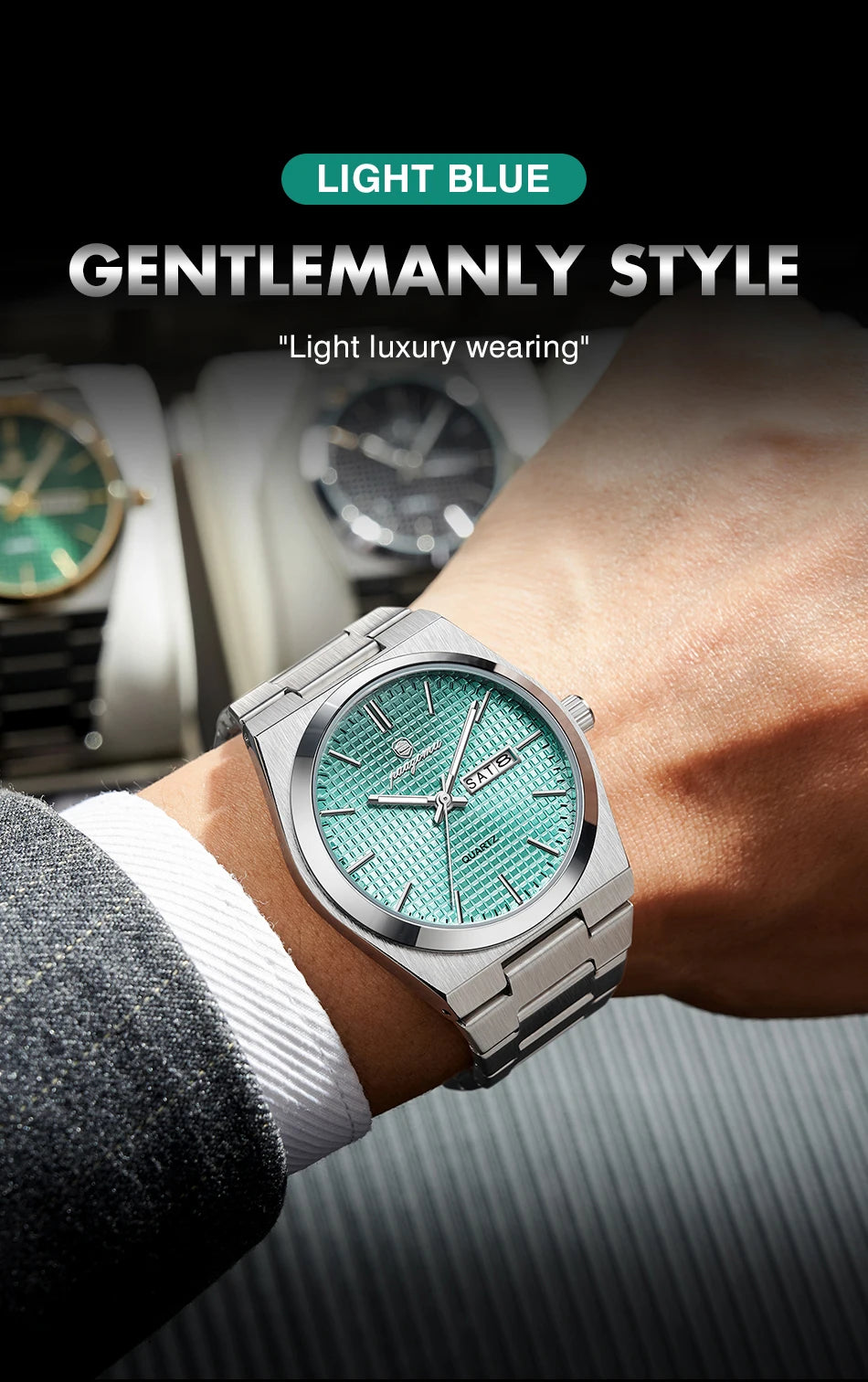PAAZOMU Luxury Men's Chronograph Watch - Luminous, Waterproof, Dat Display
