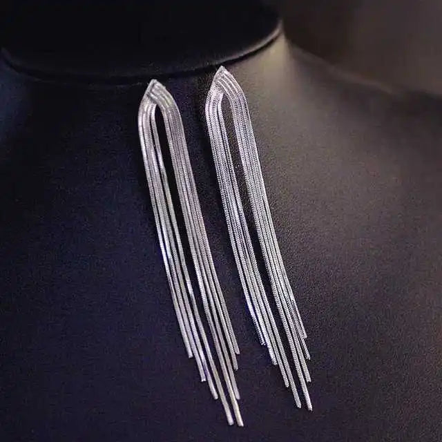 Rhinestone Tessel Drop Earrings