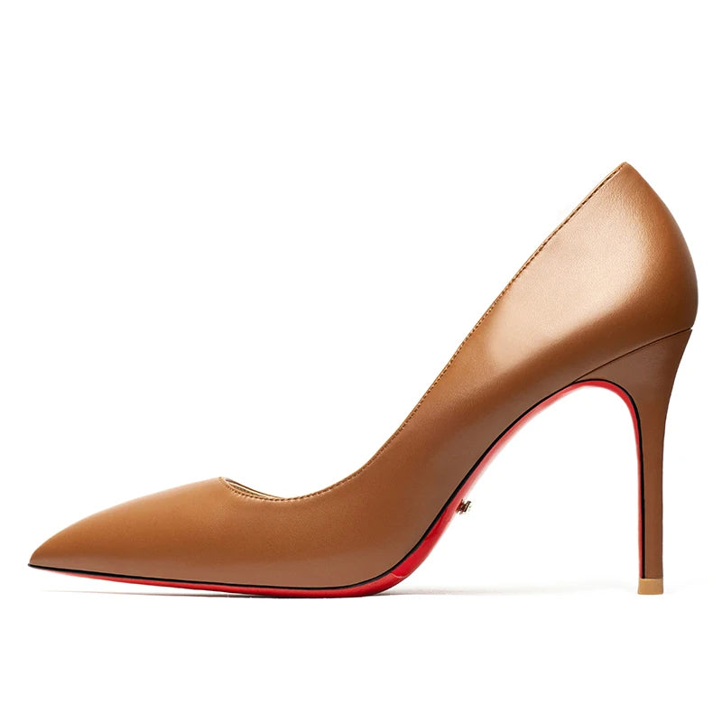 Heels for Ladies New Luxury Designer White Matte 12 cm High Heels Red Bottoms Pointed Toe Pumps Elegant Women Party Prom Shoes