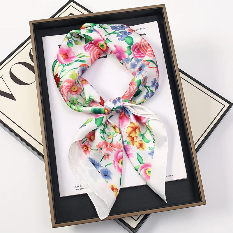 Bohemian Luxury Silk Square Scarf for Women Designer Print Shawl & Versatile Wrap