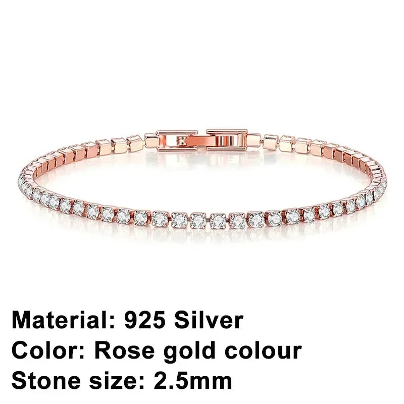 925 Sterling Silver Hip-Hop Tennis Bracelet | High Quality Luxury Unisex Jewelry