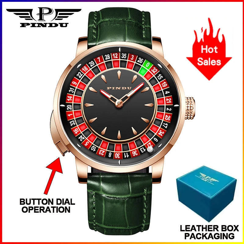 Men's Automatic Mechanical Watch - NH35 Movement Sapphire Crystal Leather