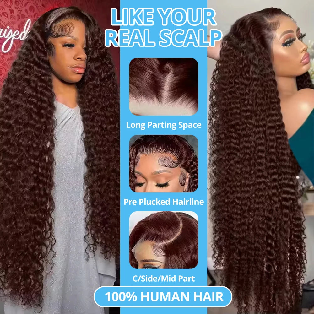Deep Curly Lace Front Wig- 13x4 / 13x6 HD Lace Human Hair Wig for Women