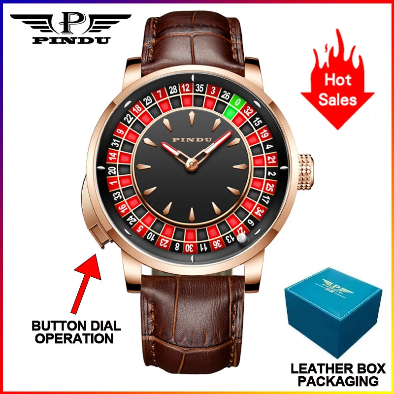 Men's Automatic Mechanical Watch - NH35 Movement Sapphire Crystal Leather