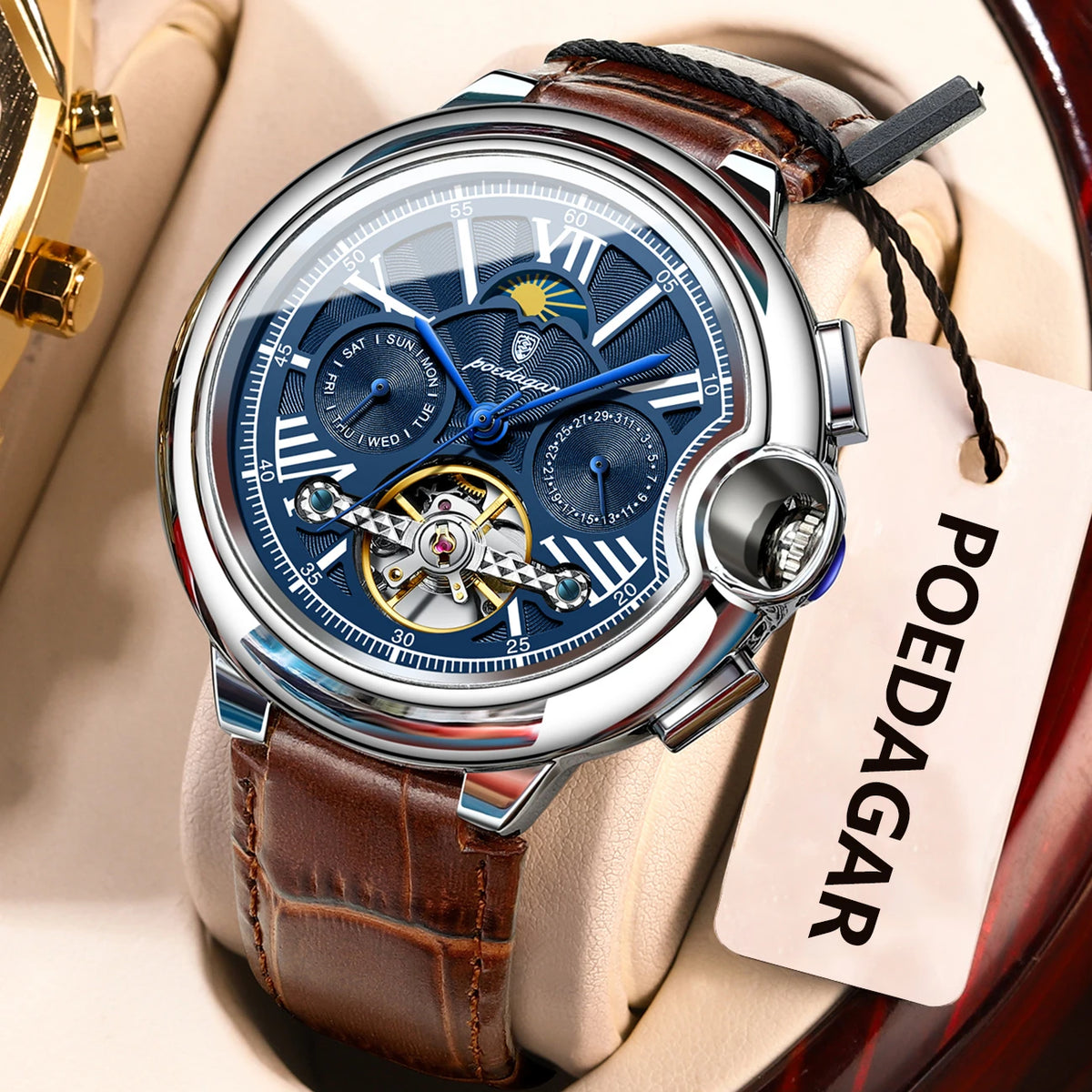 POEDAGAR 1413 Men's Automatic Watch with Day & Date Display
