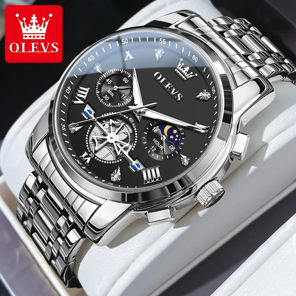 OLEVS Men's Classic Multifunctional Flywheel Automatic Watch -elegant & Precise