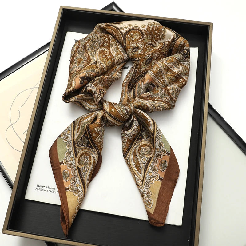 Luxury Silk Feeling Neckerchief for Women Designer Style Neck Wrap & Hair Accessory