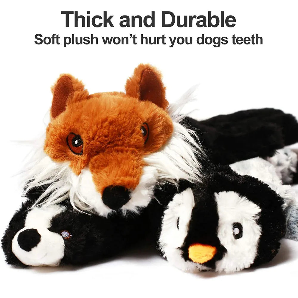 Funny Simulated Animal Plush Squeaky Dog Toy – Stuffingless Chew Toy for Dogs