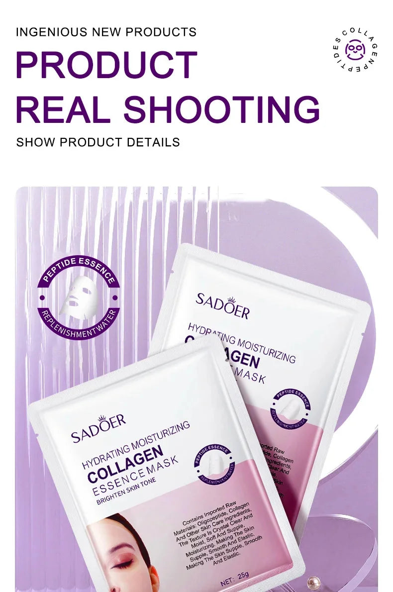 Collagen Anti-Aging Facial Mask Hydrating, Brightening & Wrinkle Repair