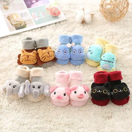 3D Cartoon Animal Baby with Bells - Non - Stop Cotton