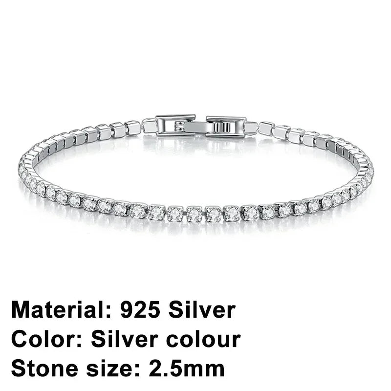 925 Sterling Silver Hip-Hop Tennis Bracelet | High Quality Luxury Unisex Jewelry