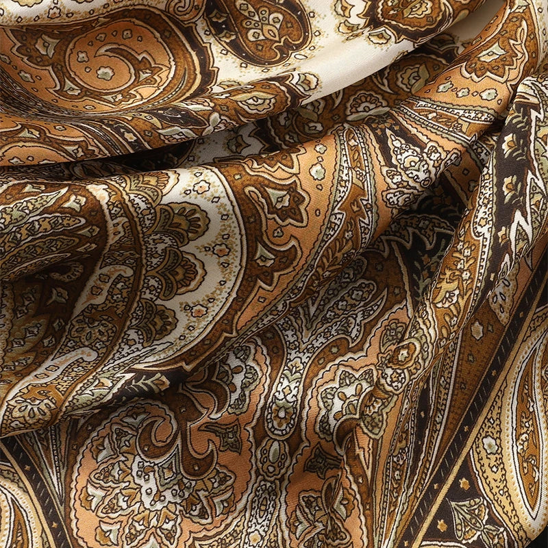 Bohemian Luxury Silk Square Scarf for Women Designer Print Shawl & Versatile Wrap