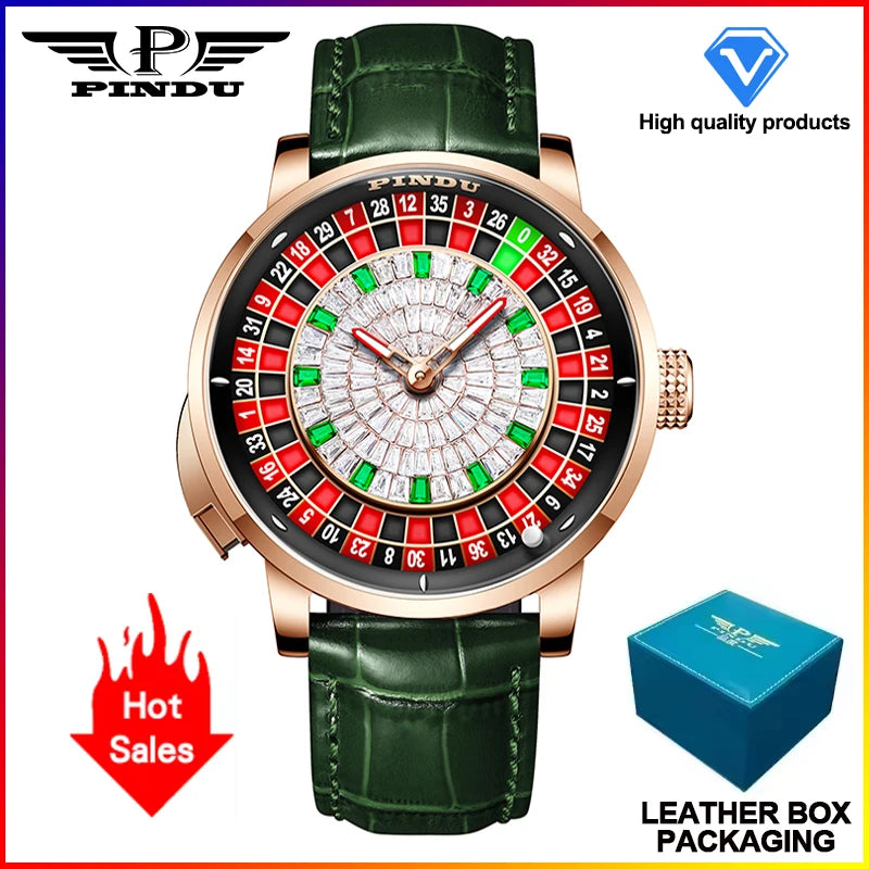 Men's Automatic Mechanical Watch - NH35 Movement Sapphire Crystal Leather
