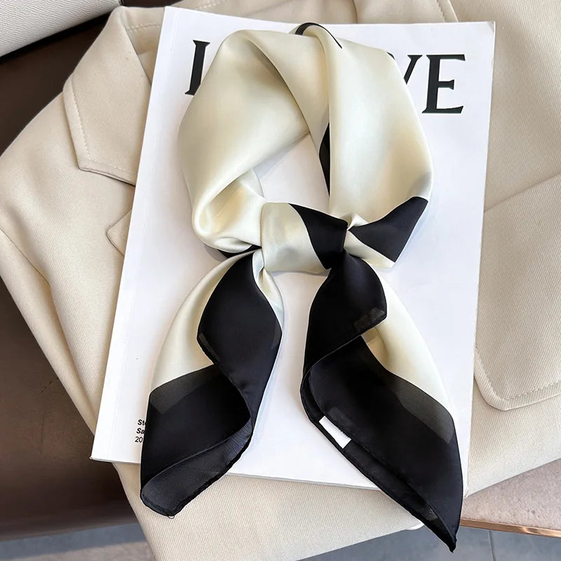 Luxury Silk Feeling Neckerchief for Women Designer Style Neck Wrap & Hair Accessory