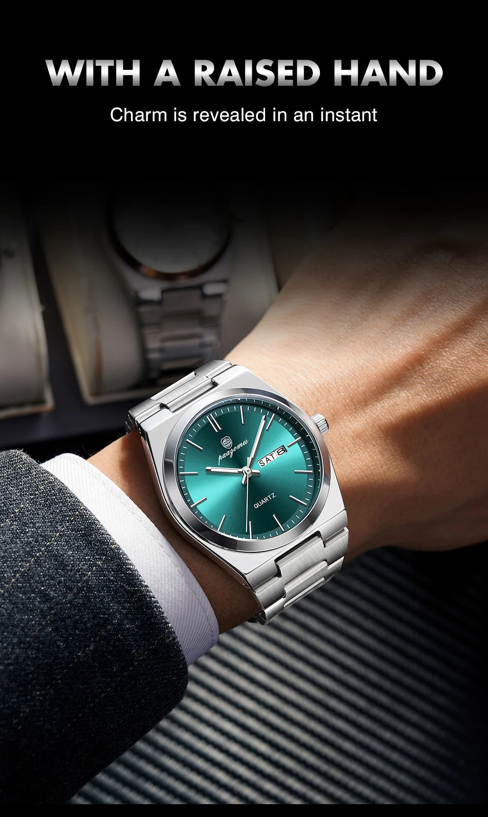 PAAZOMU Luxury Quartz Men's Watch Sport Waterproof Wristwatch