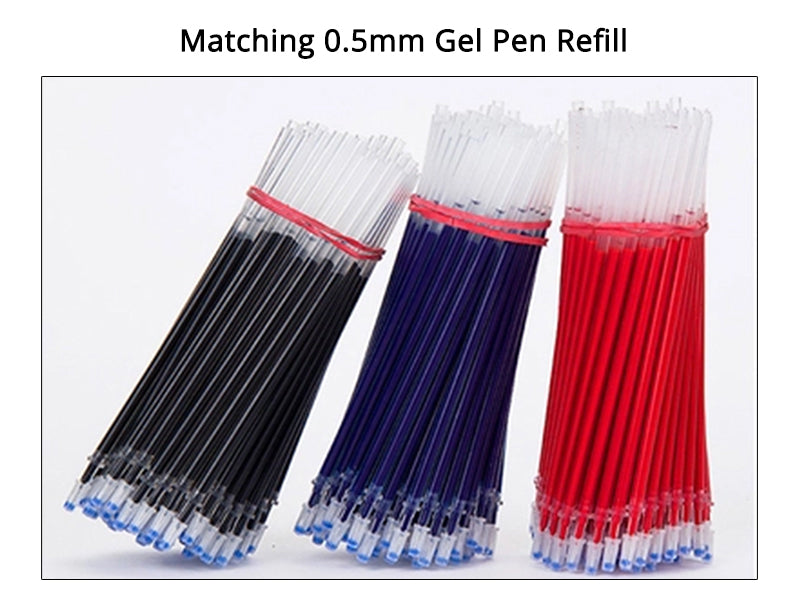 Glen Pens Set - Black Blue Red Refill Bullet Tip 0.5mm Smooth Writing Pens