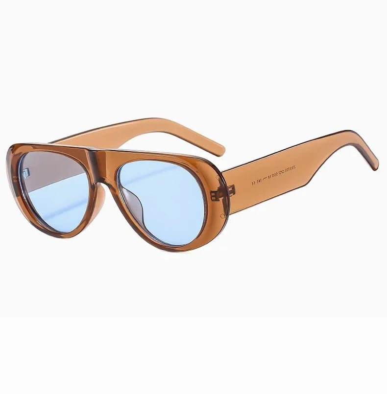 Oval Oversized Sunglasses Women Men - Colorful Frame Outdoor Eyewear UV400