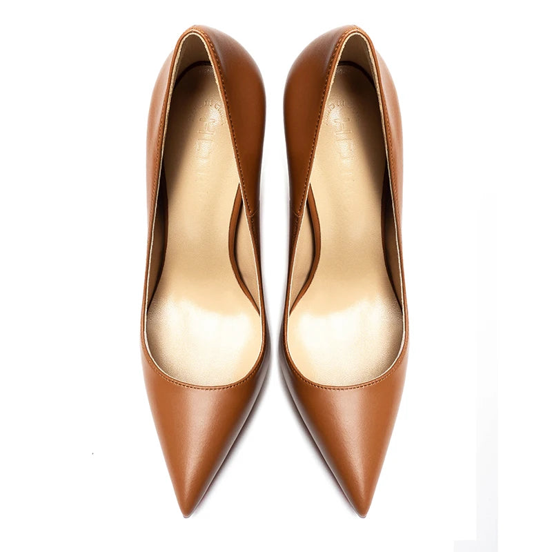 Heels for Ladies New Luxury Designer White Matte 12 cm High Heels Red Bottoms Pointed Toe Pumps Elegant Women Party Prom Shoes